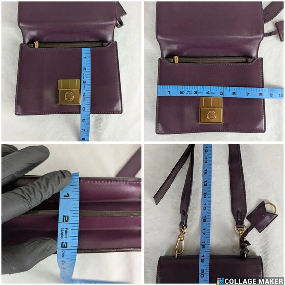 CHARLES & KEITH Boxy Push Lock Purple Crossbody Bag